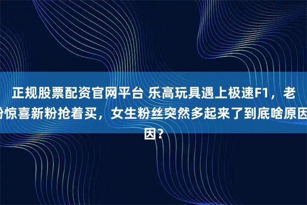 正规股票配资官网平台 乐高玩具遇上极速F1，老粉惊喜新粉抢着买，女生粉丝突然多起来了到底啥原因？